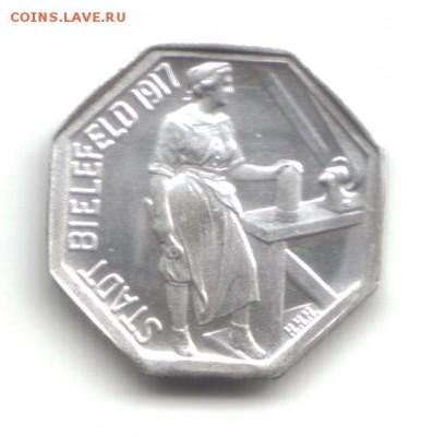 Билефельд 5 пфеннигов 1917 (1921), алюминий: аверс - vs 3