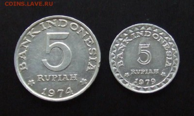 МОНЕТЫ МИРА №5 - Индонезия (набор - 5 рупий, Планирование семьи) (2 шт.) Р