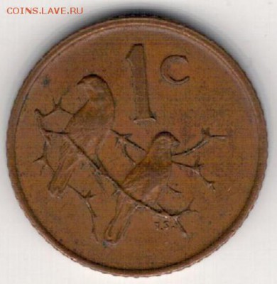 ЮАР цент 1966 Воробьи South Africa 21.12 в 22.00мск (Б341) - 4-ю1ц66СО1