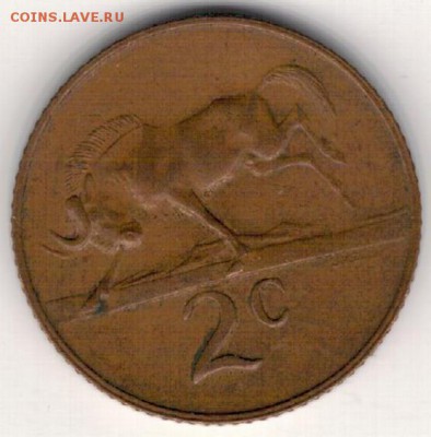 ЮАР 2 цента 1967 Антилопа Suid Afrika до 21.12 в 22ч (Б341) - 4-ю2ц67ЗЮ1