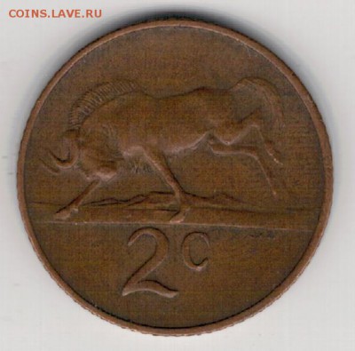 ЮАР 2 цента 1967 Антилопа South Africa до 21.12 в 22ч (Б341) - 4-ю2ц67СА1