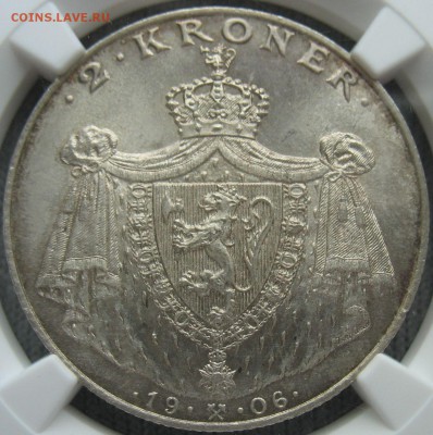 Норвегия, 2 кроны 1906 г., NGC MS-64 - s-l1600