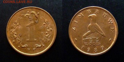 МОНЕТЫ МИРА №5 - Зимбабве 1 цент (1989) сталь, покр. бронзой