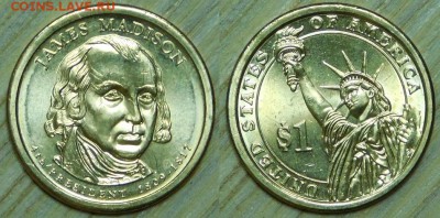 США, 1$, James Madison, "D", до 22.12.2015г. 22-00 мск - 2007 J Madison.JPG