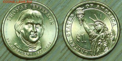 США, 1$, Thomas Jefferson, "D", до 22.12.2015г. 22-00 мск - 2007 T Jefferson.JPG