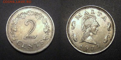 МОНЕТЫ МИРА №5 - Мальта – 2 цента (1972) «Амазонка»