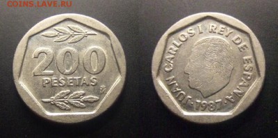 МОНЕТЫ МИРА №5 - Испания – 200 песет (1987) №1