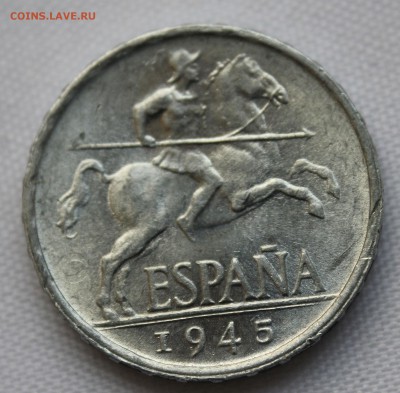 С 1 руб.  ИСПАНИЯ 10с 1945г. UNC ВСАДНИК  до 26.12. в 22-00 - IMG_9251.JPG