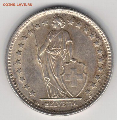 Ag ШВЕЙЦАРИЯ 2 ФРАНКА 1964 ДО 24.12.15 В 22.00МСК (Б379) - 5-ш2