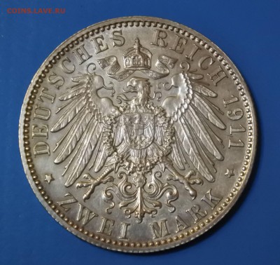 Бавария 2 марки 1911г до 22.12. 22-00 мск - 1
