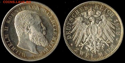 2 марки 1913 Вюрттемберг до 26.12.15г 22.00 МСК - 1913