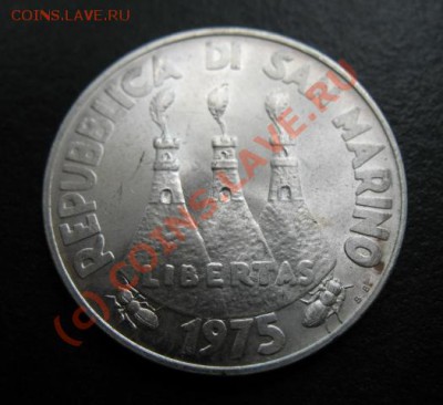 Сан Марино, серебро, 1975 г, 500 L, до 28.09 в 21-30 мск - с м птиц а