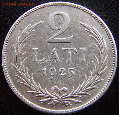 Латвия_2 лата 1925. Серебро; до 21.12_22.14мск - 10554