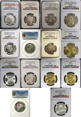 Дания 1875-1958, Парад двухкроновиков, предпродажная оценка - 1