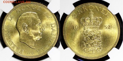 Дания 1875-1958, Парад двухкроновиков, предпродажная оценка - 3