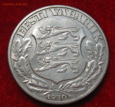 ЭСТОНИЯ 2 кроны 1930 .Cеребро. ХОРОШАЯ. 28.12.2015. - 100.JPG