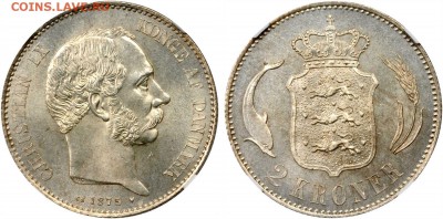 Дания 1875-1958, Парад двухкроновиков, предпродажная оценка - 9