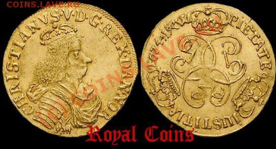 Датские серебряные монеты. - dukat1674denmark