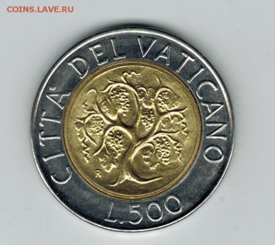Ватикан 500 лир 1989 до 28.12.15   22-00 - 1 12