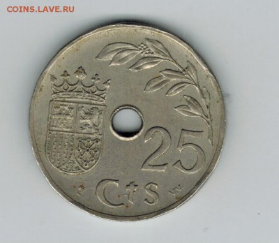 Испания 25 сантим 1937 до 28.12.15   22-00 - 1 9