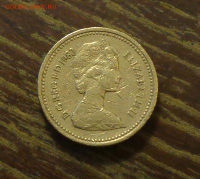 АНГЛИЯ - 1ф 1983 герб почти по курсу до 1.01, 22.00 - Англия 1 ф герб