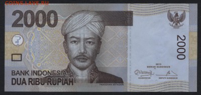 Индонезия 2000 рупий 2013 г.UNС до 22-00 мск 30.12.15 г. - Индонезия 2000 рупий 2013 аверс