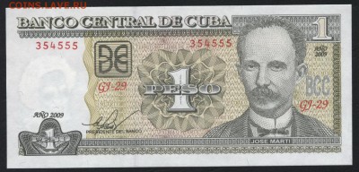 Куба 1 песо 2009г.UNС до 22-00 мск 30.12.15 г. - Куба 1песо 2009 аверс