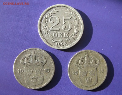 ШВЕЦИЯ 25 эре 1898 + 10 эре 1915-17. СЕРЕБРО. 03.01.2016 - 049.JPG