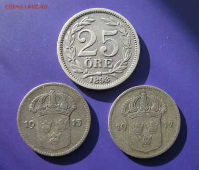 ШВЕЦИЯ 25 эре 1898 + 10 эре 1915-17. СЕРЕБРО. 03.01.2016 - 047.JPG