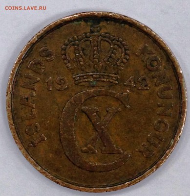 Исландия 5 aurar 1942 год, хорошая, на оценку - Исландия1