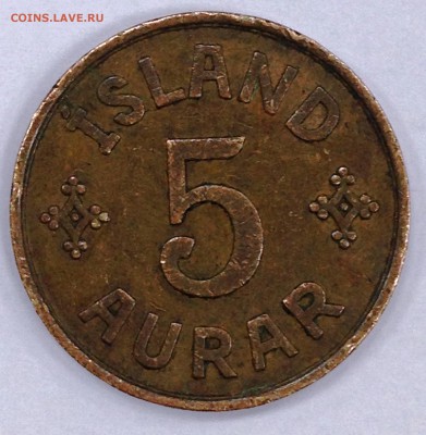 Исландия 5 aurar 1942 год, хорошая, на оценку - Исландия