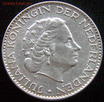 Серебряный голландский гульден 1956; до 30.12_22.04мск - 10844
