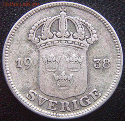 Швеция_50 эре (полкроны) 1938. Серебро; до 30.12_22.30мск - 10723