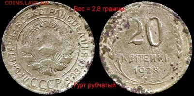 Фальшивые монеты России до 1917г сделанные в ущерб обращению - 20-1928ф