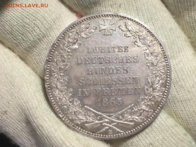 Германия Бремен талер 1865В 2-й немец фестеваль стрельбы - image