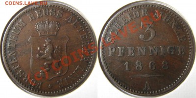 Рейсс-Оберграйц. - 3 pfennige 1868