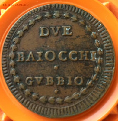 Пий VI 2 baiocchi (1775-1799) г. Губбио - аверс