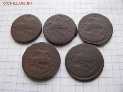 Копейки Елизаветы Петровны 1757г.1758г.1759г.1760г.1761г. - 059i