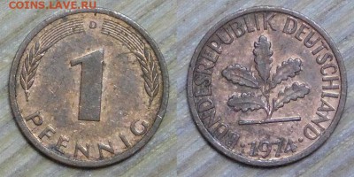 Германия, 1 пф. 10 шт. по 2р. до 11.01.2015г. 22-00 - 1974.JPG