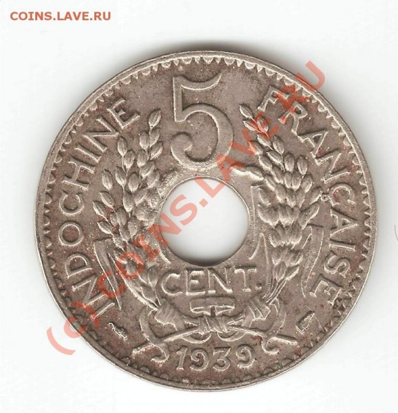 5 cent 1939 indochine francalse - 1f