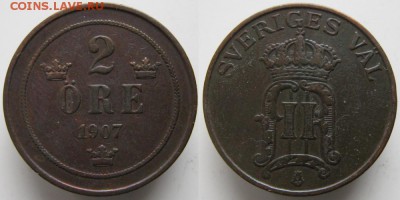 Швеция 2 эре 1907: до 13-01-16 в 22:00 - Швеция 2 эре 1907    489
