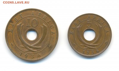 Брит. Вост. Африка. 10, 5 центов 1936. Эдуард VIII. до 10.01 - 2