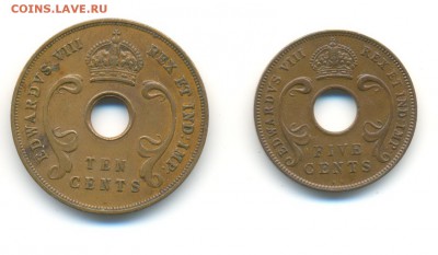 Брит. Вост. Африка. 10, 5 центов 1936. Эдуард VIII. до 10.01 - 2