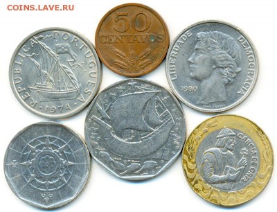 Португалия_6 разных монет 1974-75-80-86-87-91; 08.01_22.22мс - 10429