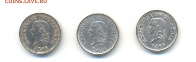 Колумбия. 5 сентаво 1886. 3 шт. разные. до 10.01 в 14:00 мск - 8
