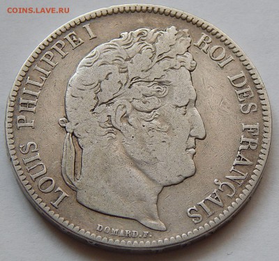Франция 5 франков 1840 Луи-Филипп I, до 14.01.16 в 22:00 МСК - 3864
