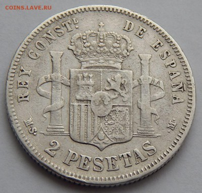 Испания 2 песеты 1881, до 14.01.16 в 22:00 МСК - 4363