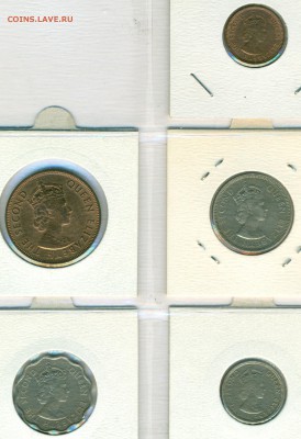 Брит. Маврикий 1950-1978 5 монет до 12.01 22-00 - Маврикий Цент 2 1964