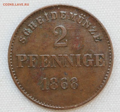 С 1 руб. САКСЕН-МАЙНИНГЕН 2 пфеннига 1868г.до 14.01 в 22 - IMG_9423.JPG