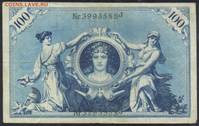 Германия 100 марок 1908 г. 11.01.16 г. 22 -00 МСК. - 100 м. 1908